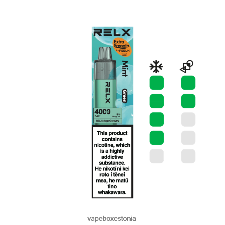 Vape Eesti - RELX MagicGo 4000 ühekordset vape piparmünt (roheline) 08T0VF4