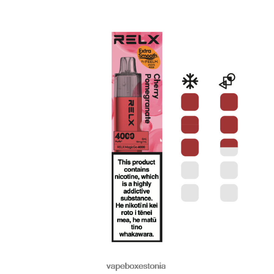 Vape Liquid - RELX MagicGo 4000 ühekordset vape kirsi granaatõun 08T0VF8