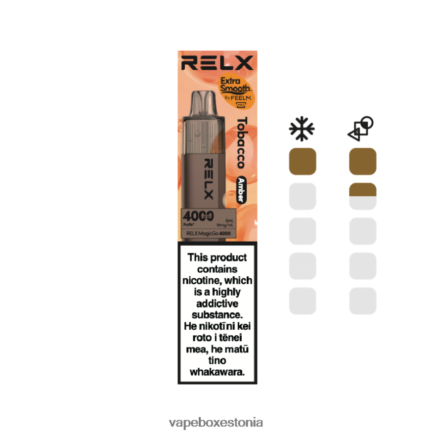 Vape Liquid - RELX MagicGo 4000 ühekordset vape tubakas (merevaik) 08T0VF5
