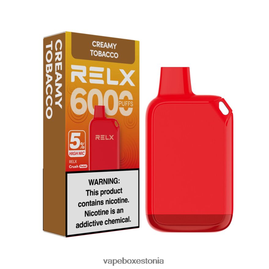 Vape Eesti - RELX Crush Pocket 6000 5% kõrge nic kreemjas tubakas 08T0VF28