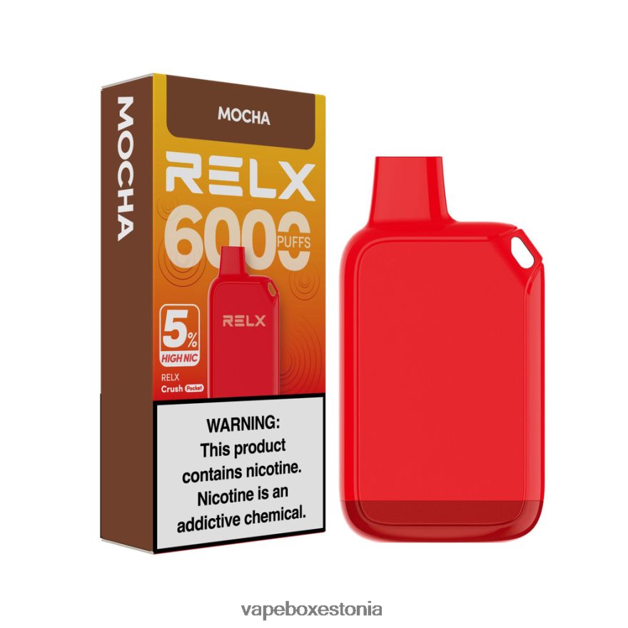 Vape Eesti - RELX Crush Pocket 6000 5% kõrge nic mokka 08T0VF25