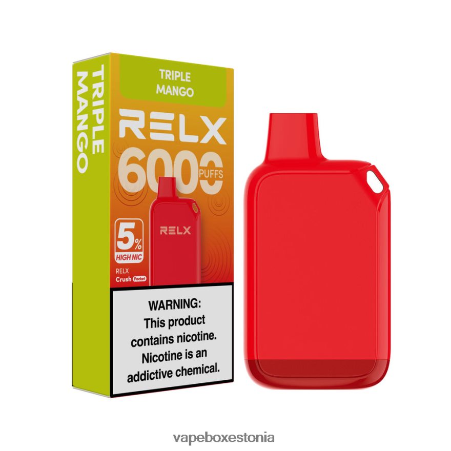Vape Liquid - RELX Crush Pocket 6000 5% kõrge nic kolmekordne mango 08T0VF26