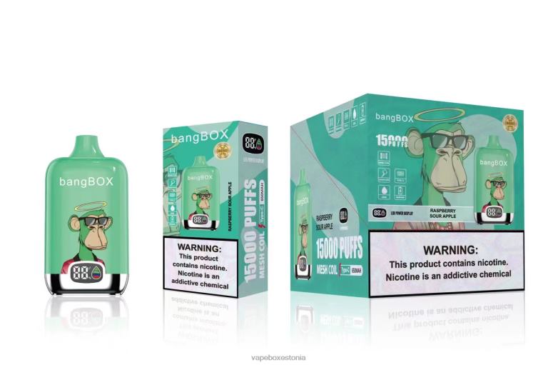 Disposable Vape Eesti - Bang Box 15000 pahvi 4R2L642 vaarikas hapu õun