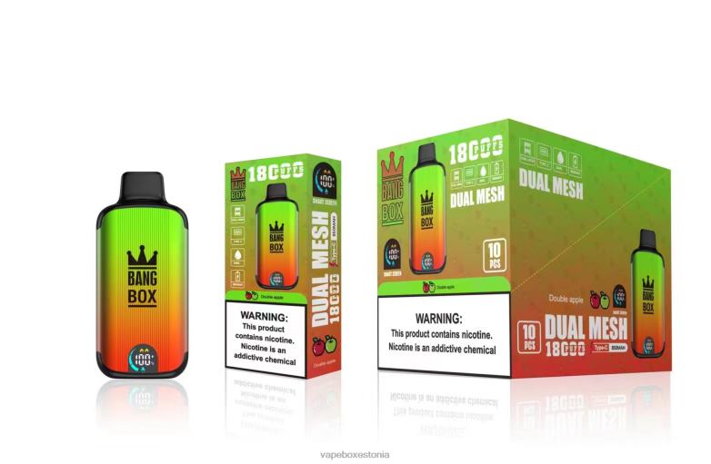 Disposable Vape Eesti - Bang Box 18000 pahvi 4R2L693 kahekordne õun