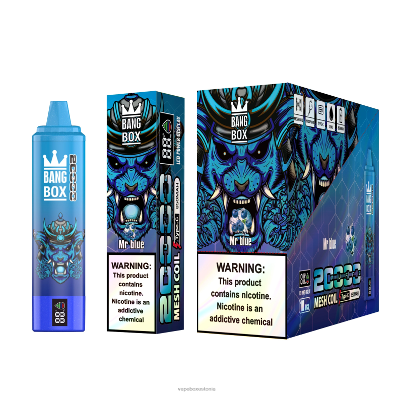 Disposable Vape Eesti - Bang Box 20000 pahviga nutiekraan 4R2L660 härra sinine