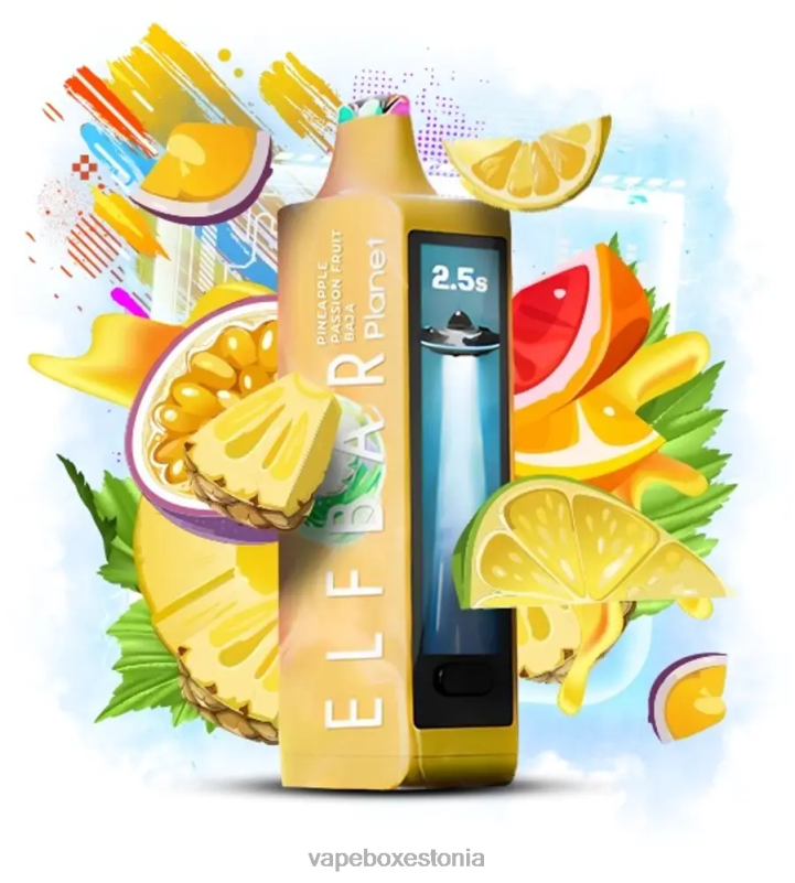 Disposable Vape Eesti - Elf Bar Planet 25 000 ananassi kannatusvili baja P4T0R27