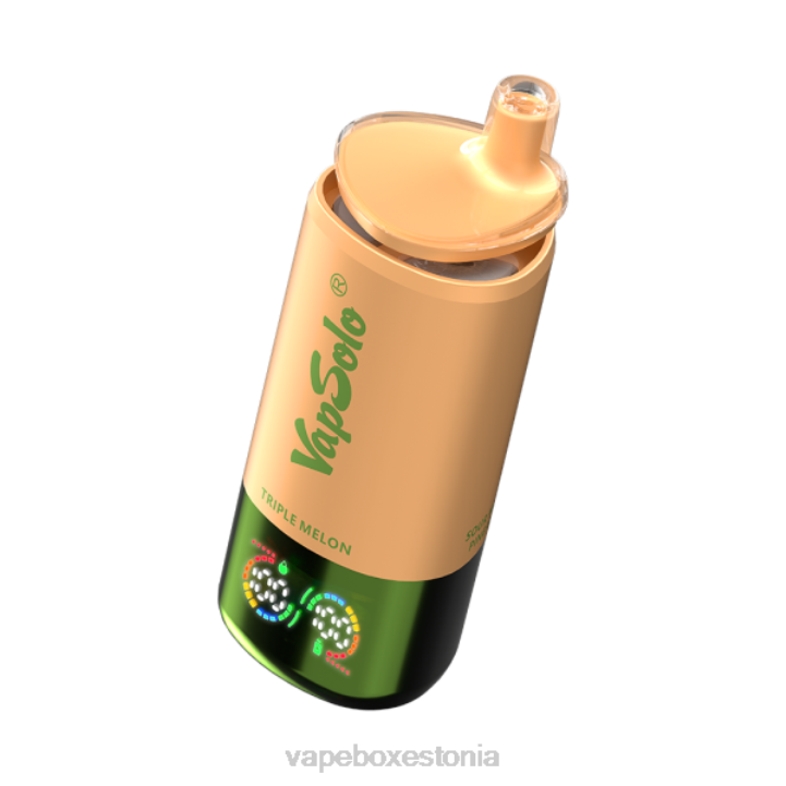 Disposable Vape Eesti - maasikas vaarikas & kolmekordne melon & hapukas mango ananass VapSolo Triple 30 000 pahvi B6486