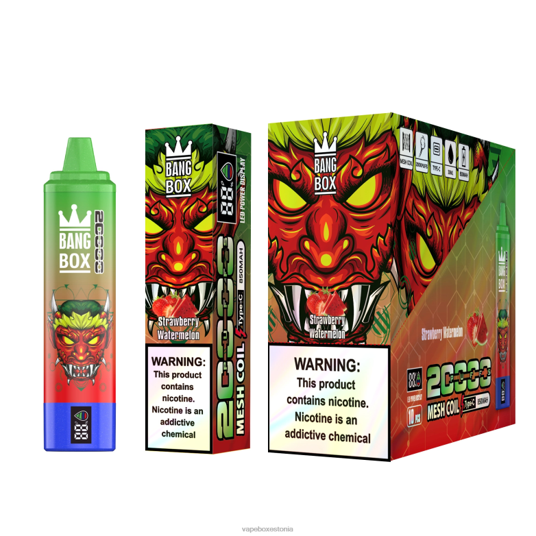 Vape Eesti - Bang Box 20000 pahviga nutiekraan 4R2L652 maasikas arbuus