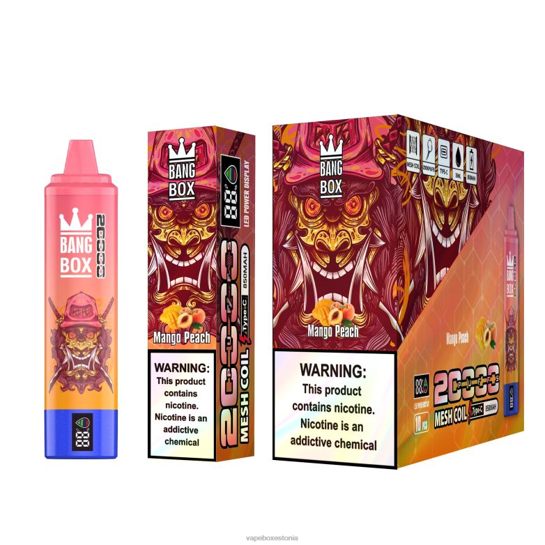 Vape Eesti - Bang Box 20000 pahviga nutiekraan 4R2L658 mango virsik