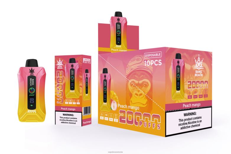 Vape Liquid - Bang Beach 20000 pahvi nutiekraaniga vape 4R2L62 virsiku mango