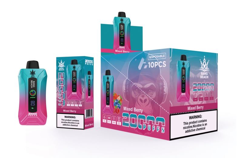 Vape Liquid - Bang Beach 20000 pahvi nutiekraaniga vape 4R2L65 segatud marja