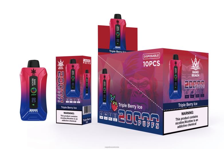 Vape Liquid - Bang Beach 20000 pahvi nutiekraaniga vape 4R2L68 kolmekordne marjajää