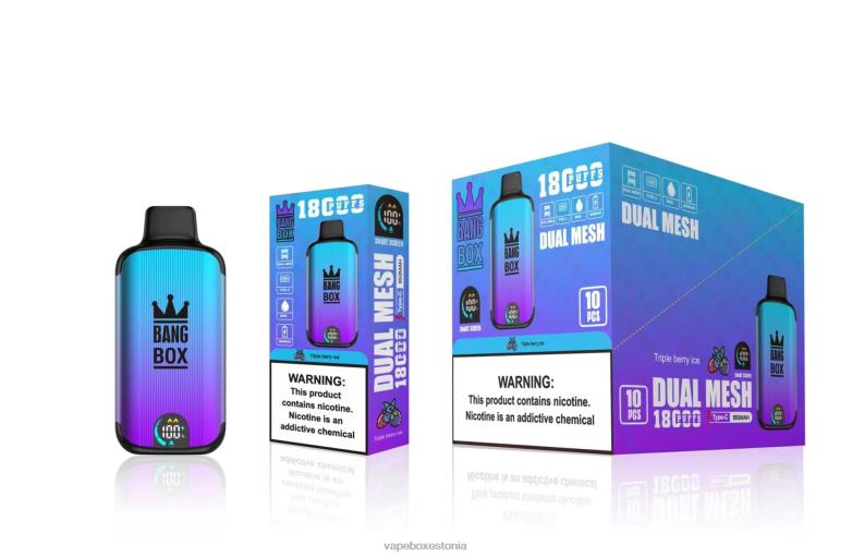 Vape Liquid - Bang Box 18000 pahvi 4R2L695 kolmekordne marjajää