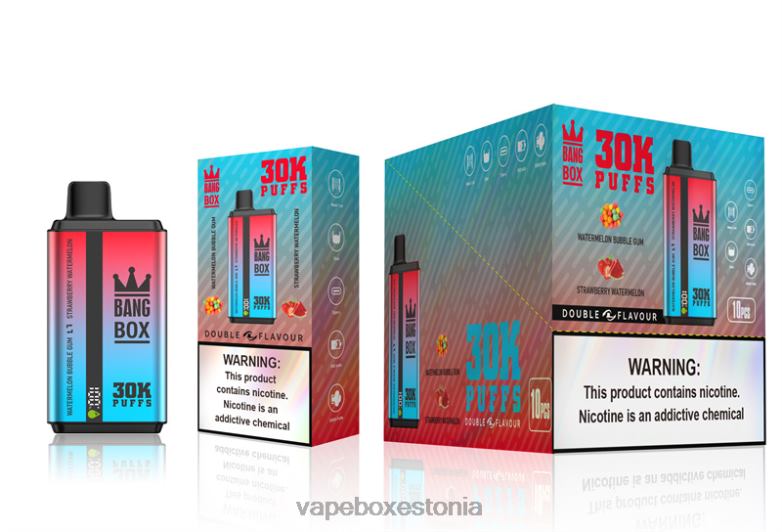 Vape Liquid - Bang Box 30 000 pahvi kahekordse maitsega 4R2L668 arbuusi närimiskumm & maasika arbuus