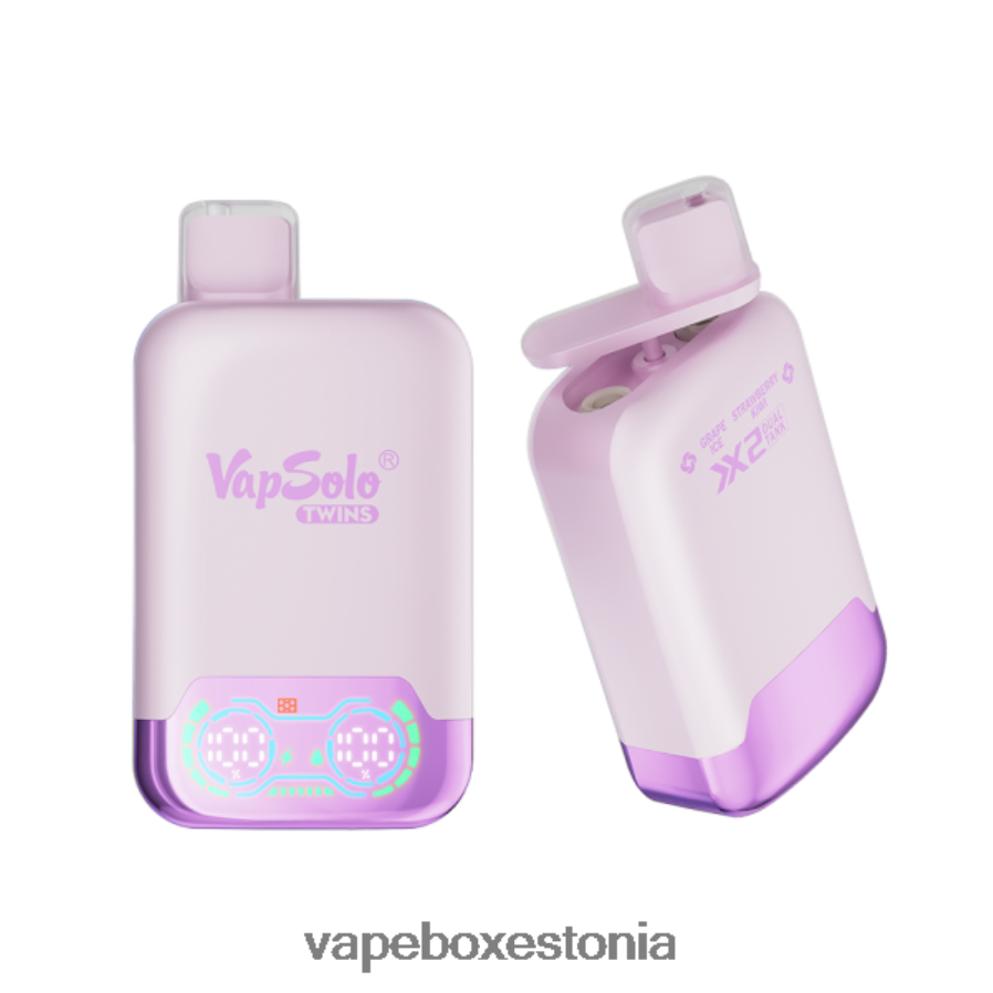 Vape Liquid - Vapsolo TWINS ühekordne vape viinamarjajää ja maasika kiivi ZPF6T2140