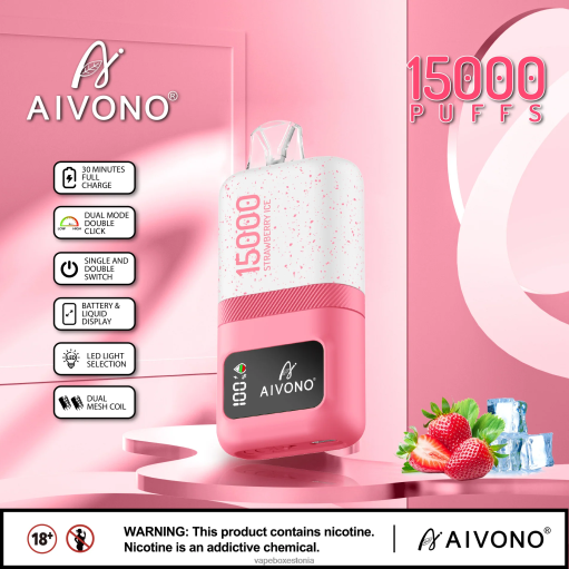 Vape Liquid - maasikajää Aivono AIM magic 15 000 BN28671