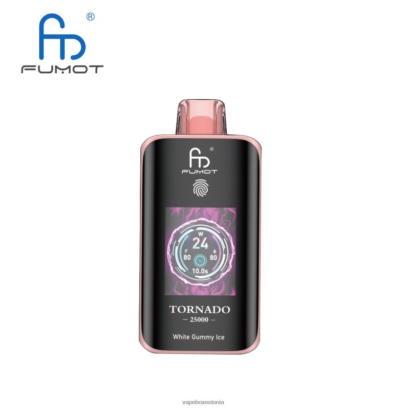 Vape Liquid - valge kummijää Fumot Tornado 25000 ühekordset veipi DJZ4D814