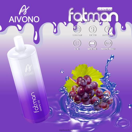 Disposable Vape Eesti - viinamarja jää Aivono FATMAN 6800 BN28624