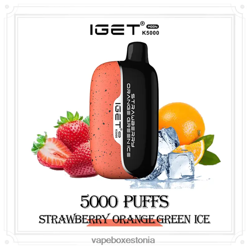 Vape Eesti - maasika oranž roheline jää IGET Moon 5000 k J26P8012