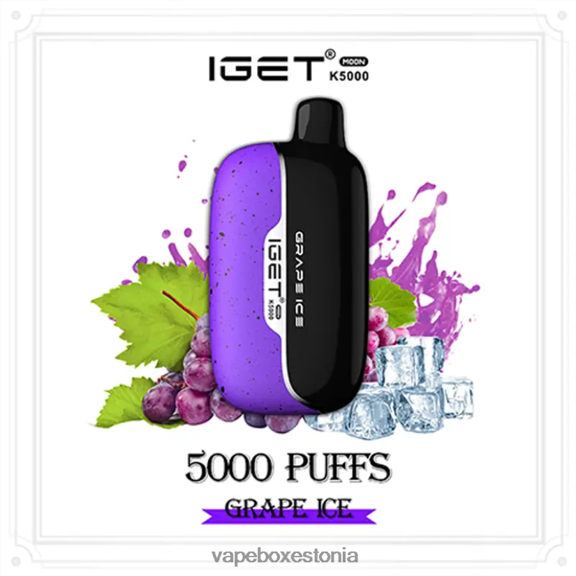 Vape Liquid - viinamarja jää IGET Moon 5000 k J26P804