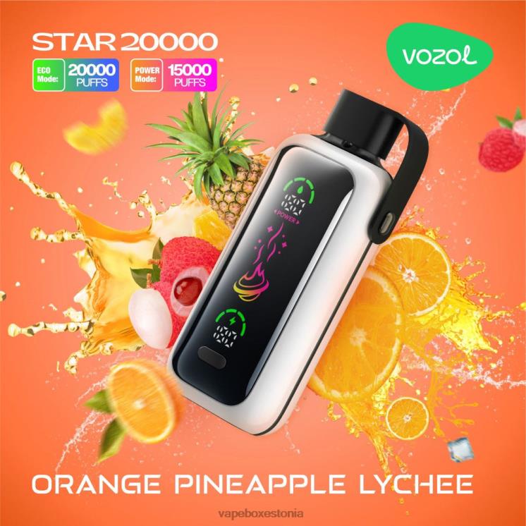 Disposable Vape Eesti - oranž ananassi litši VOZOL STAR 20 000 68H2015