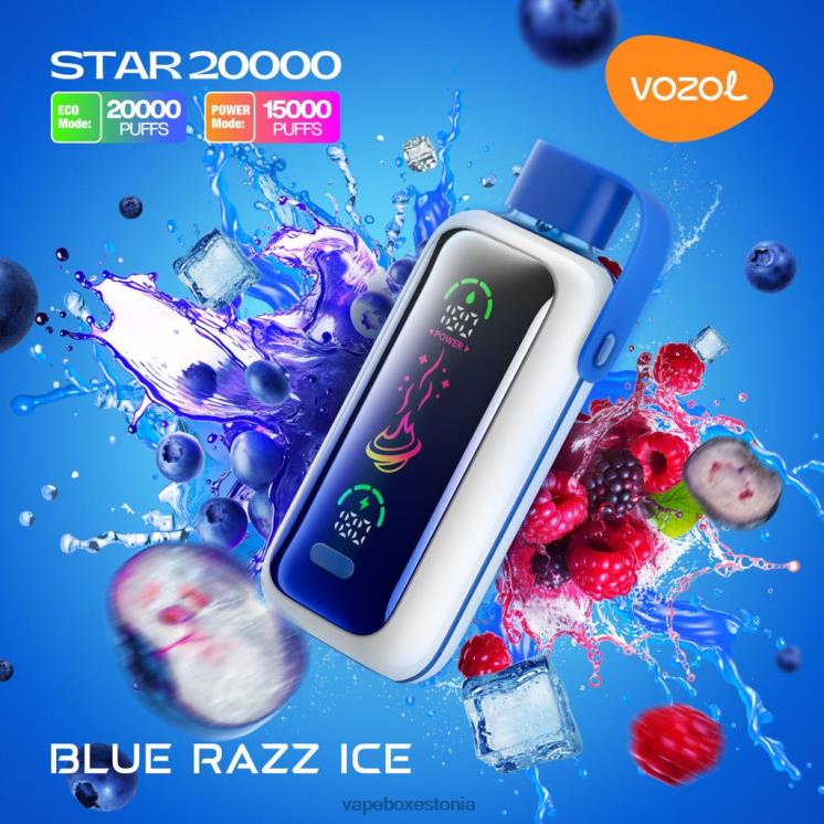 Vape Liquid - sinine razz jää VOZOL STAR 20 000 68H204
