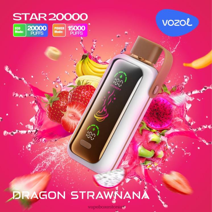 Vape Pen - draakon strawnana VOZOL STAR 20 000 68H208